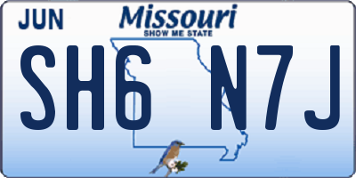 MO license plate SH6N7J