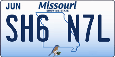 MO license plate SH6N7L