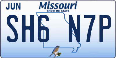 MO license plate SH6N7P