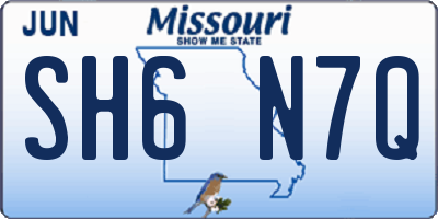MO license plate SH6N7Q
