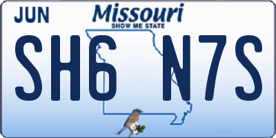 MO license plate SH6N7S