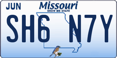 MO license plate SH6N7Y