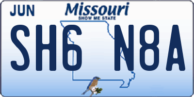 MO license plate SH6N8A