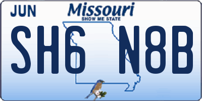 MO license plate SH6N8B