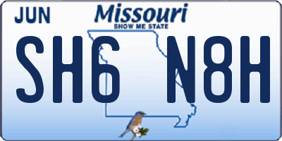 MO license plate SH6N8H