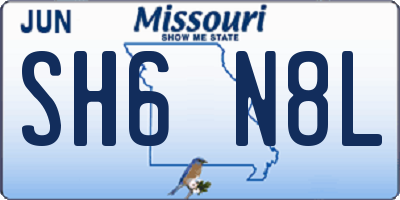 MO license plate SH6N8L