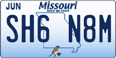 MO license plate SH6N8M