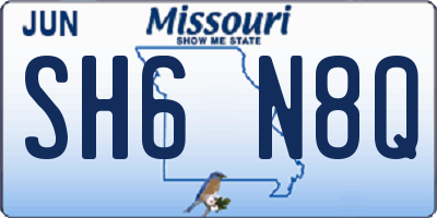 MO license plate SH6N8Q