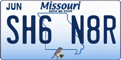 MO license plate SH6N8R