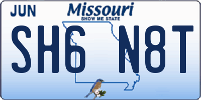 MO license plate SH6N8T