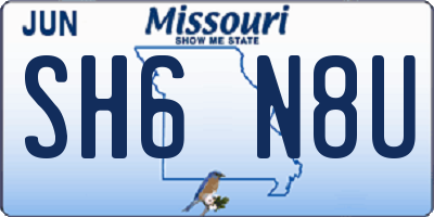 MO license plate SH6N8U