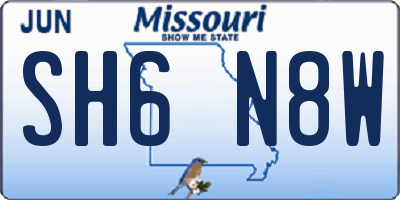 MO license plate SH6N8W