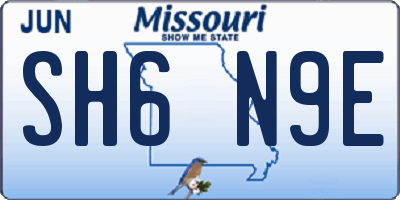 MO license plate SH6N9E