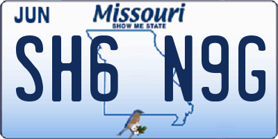 MO license plate SH6N9G