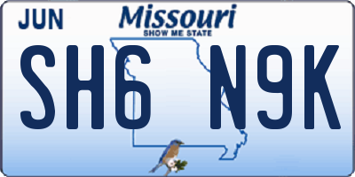 MO license plate SH6N9K