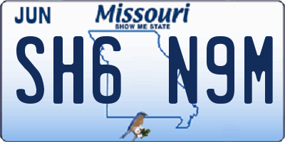 MO license plate SH6N9M