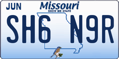 MO license plate SH6N9R