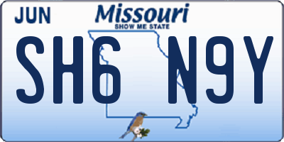 MO license plate SH6N9Y