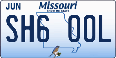MO license plate SH6O0L