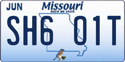 MO license plate SH6O1T