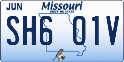 MO license plate SH6O1V