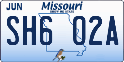 MO license plate SH6O2A