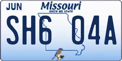 MO license plate SH6O4A