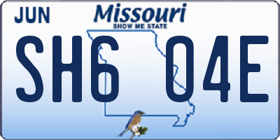 MO license plate SH6O4E