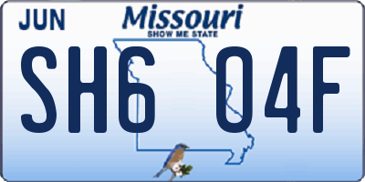 MO license plate SH6O4F