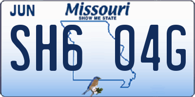 MO license plate SH6O4G