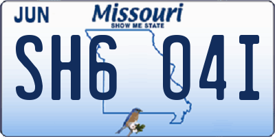 MO license plate SH6O4I