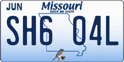 MO license plate SH6O4L