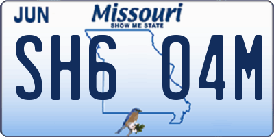 MO license plate SH6O4M