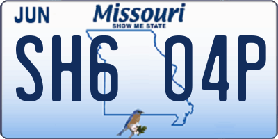 MO license plate SH6O4P