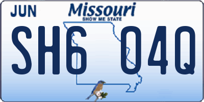 MO license plate SH6O4Q
