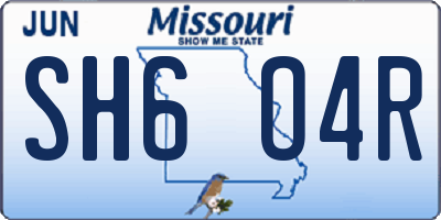 MO license plate SH6O4R