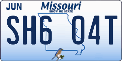 MO license plate SH6O4T