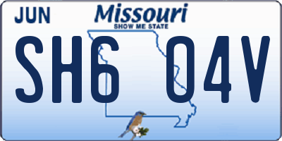 MO license plate SH6O4V