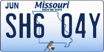 MO license plate SH6O4Y