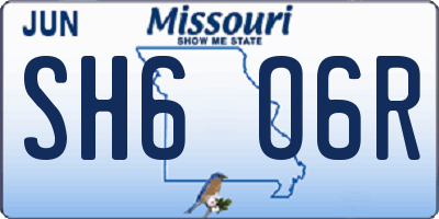 MO license plate SH6O6R