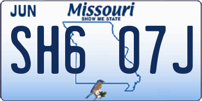 MO license plate SH6O7J