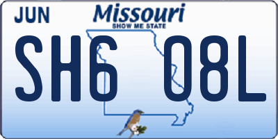 MO license plate SH6O8L