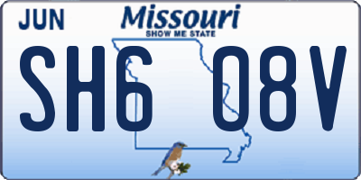 MO license plate SH6O8V