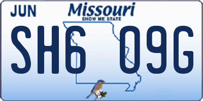 MO license plate SH6O9G