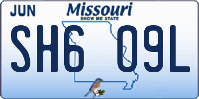 MO license plate SH6O9L