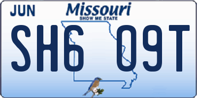 MO license plate SH6O9T