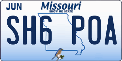 MO license plate SH6P0A