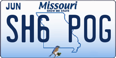MO license plate SH6P0G