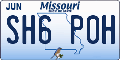 MO license plate SH6P0H