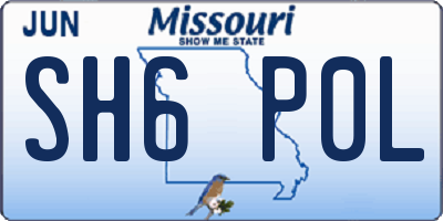 MO license plate SH6P0L